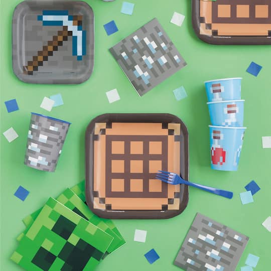 Minecraft Square Paper Plates 7" | 8 ct