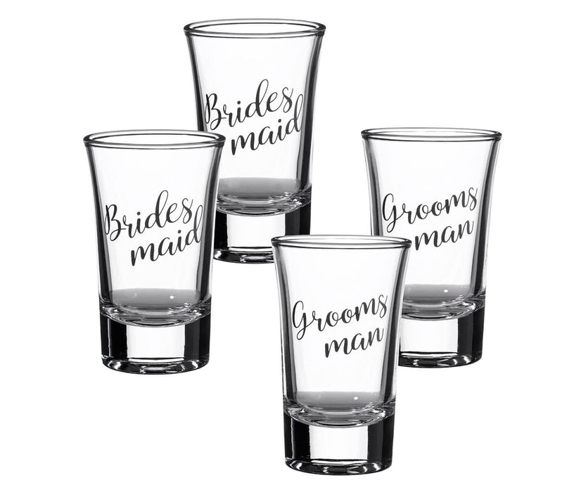 Lillian Rose Bridesmaid and Groomsman Shot Glasses 2ea | 4ct