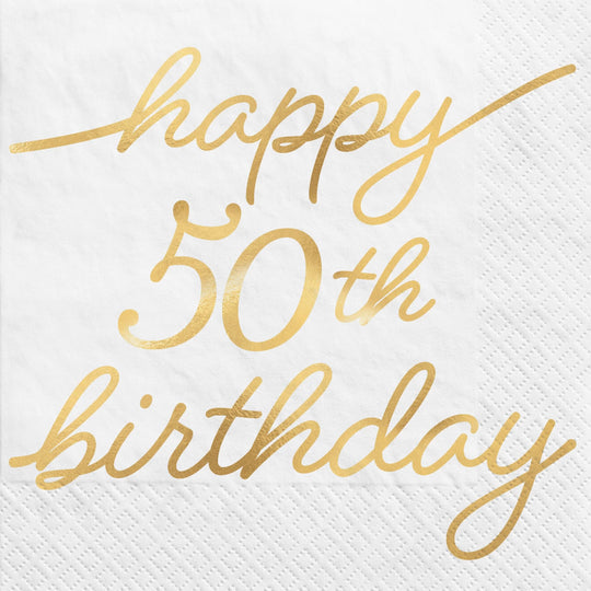 Golden Age 50th Birthday Beverage Napkins 16pk | 1ct