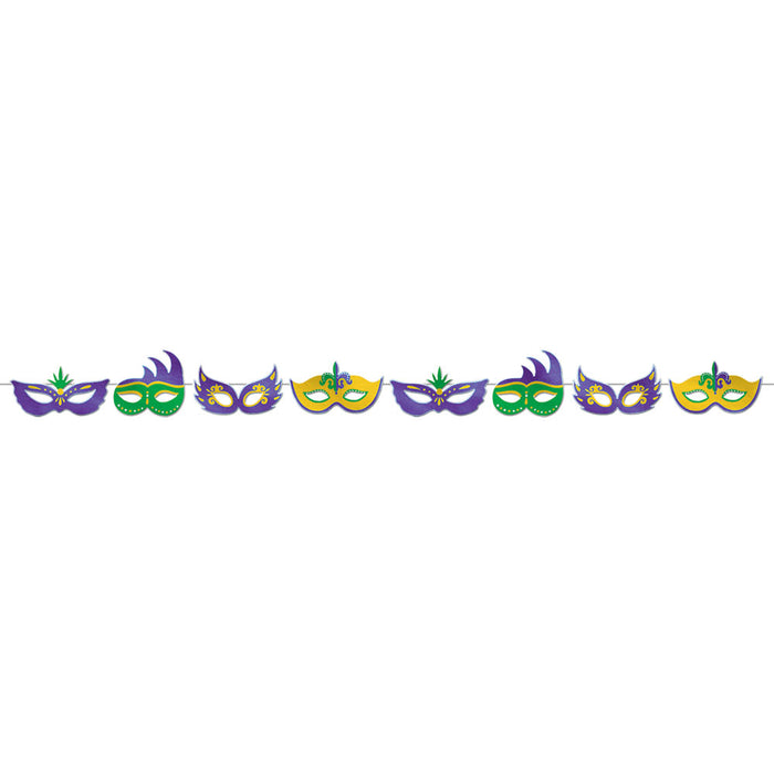 Mardi Gras Foil Mask Banner  | 1ct