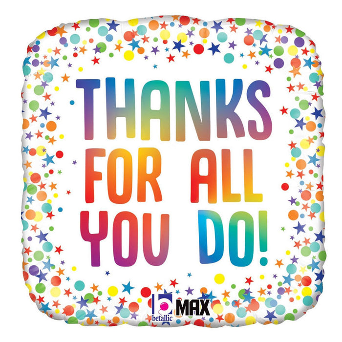 Thank You Rainbow Balloon 18in. | 1 ct