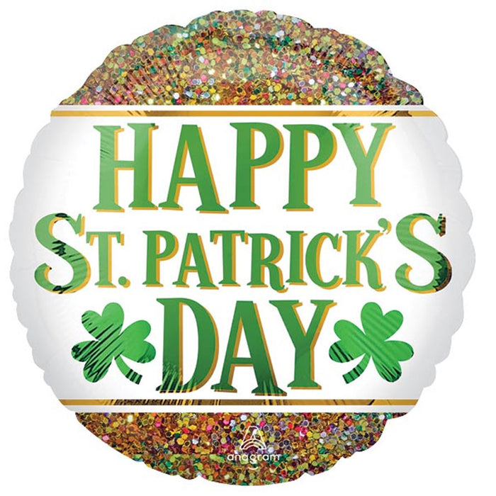 St Patrick's Day Glitter Balloon 17" | 1ct