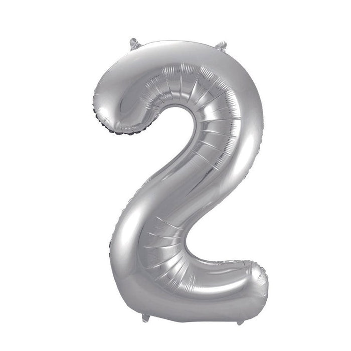 Silver Jumbo Number Balloons 34"