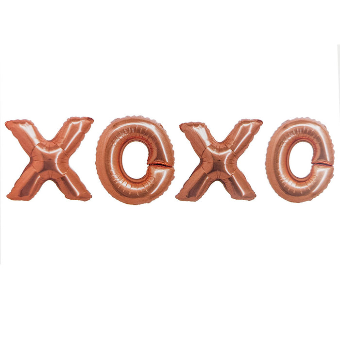 XOXO Rose Gold  Mylar Balloon Banner 96" | 1 set