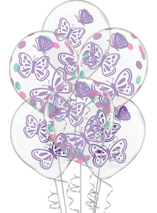 12" Flutter Confetti Balloon Pack | 6 ct