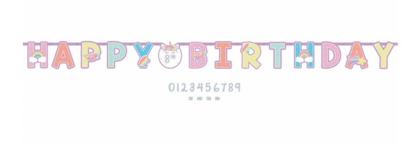 Enchanted Unicorn Happy Birthday Banner | 1ct