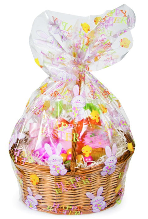 Happy Easter Bunny Cello Basket Bag | 1ct