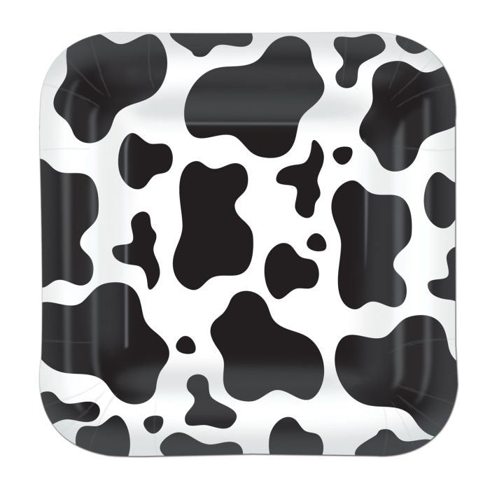 Cow Print Plates 9" | 8 ct