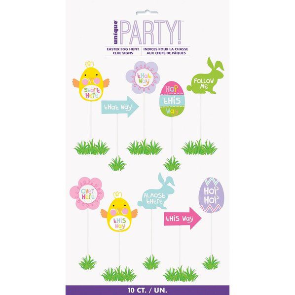 Easter Egg Hunt Clue Signs 10 pack  | 1ct