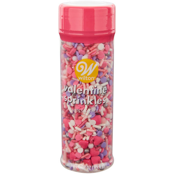 Valentine's Day Tall Sprinkle Mix Purple and Pink Hearts, 4.08 oz. | 1ct