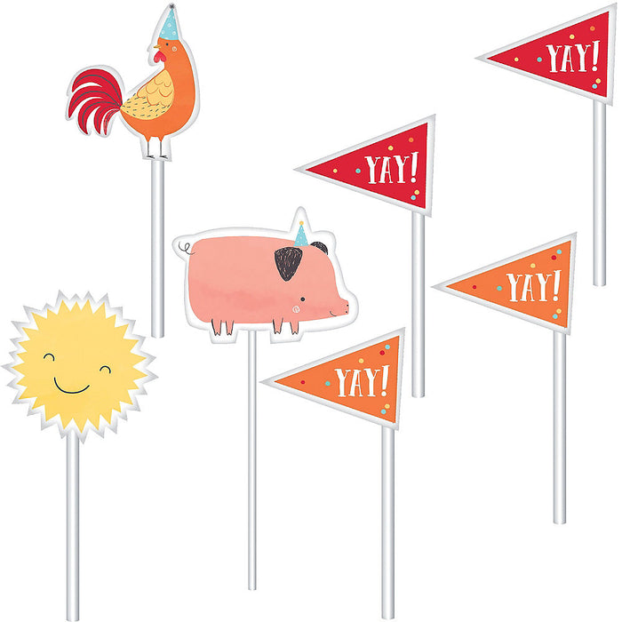 Barnyard Birthday Party Paper Topper Kit  | 12ct