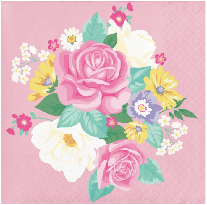 Floral Tea Party Beverage Napkins | 16ct