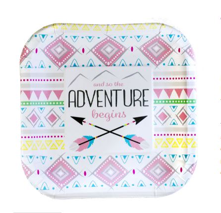 The Adventure Begins Girl Dessert Plates 7" | 8ct