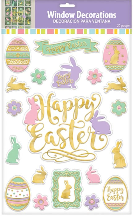 Happy Easter Embossed Window Stickers | 1ct