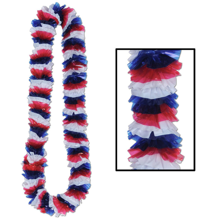 Patriotic Tricolor Party Leis 4pk | 1ct