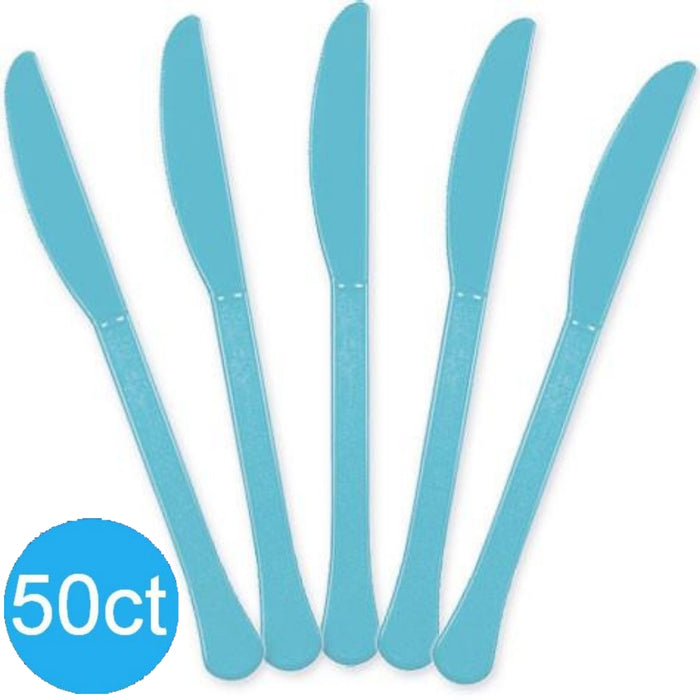 Caribbean Blue Heavy Duty Plastic Knives | 50ct