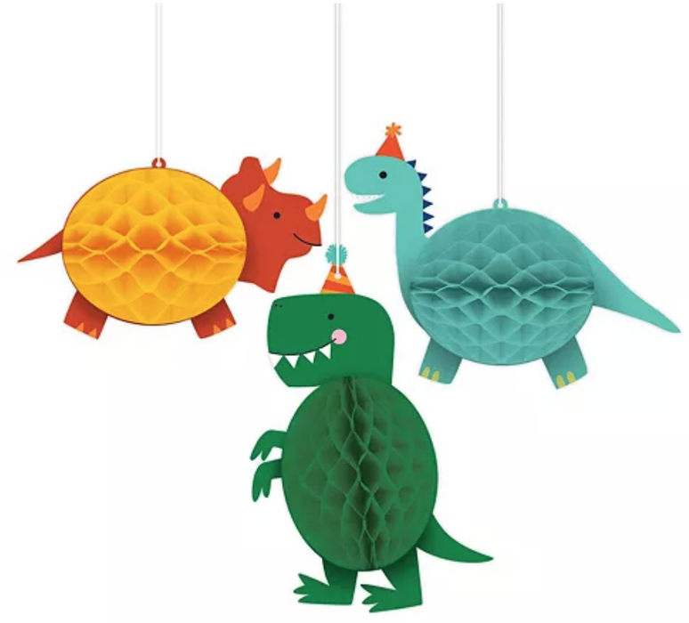 Dino-Mite Honeycomb Decorations | 3 pcs