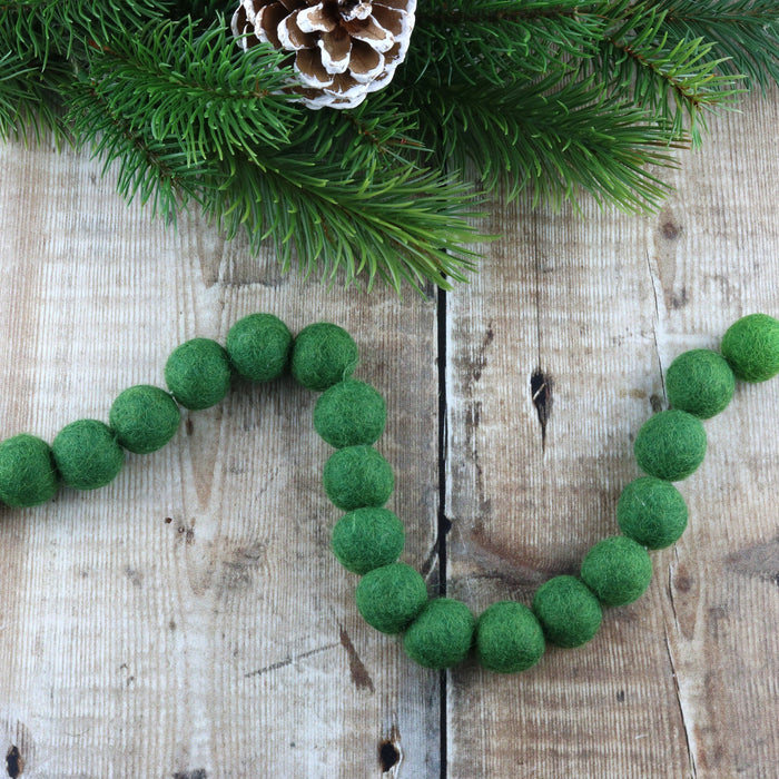 Green Pompom Garland 6ft | 1ct